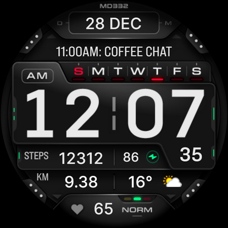 MD332 Digital watch face
