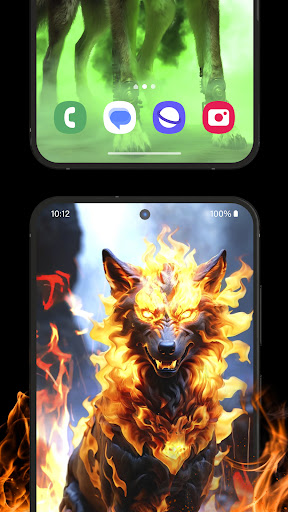 Fire Wallpaper Theme Lone Wolf