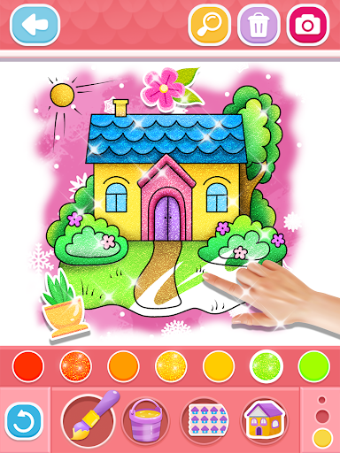 Glitter House coloring for kid