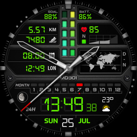 MD301 Hybrid watch face