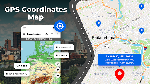 GPS Coordinates Locator Map