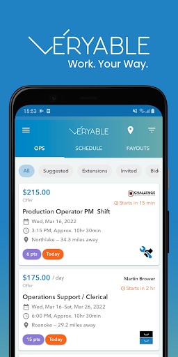 Veryable: Work. Next Day Pay
