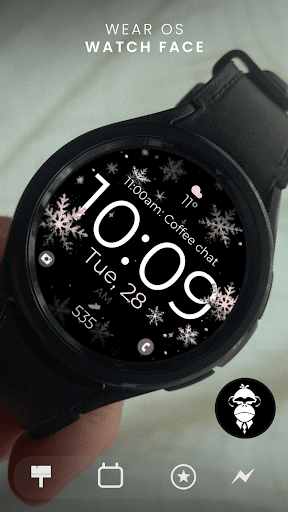 Snowflake rose gold watch face