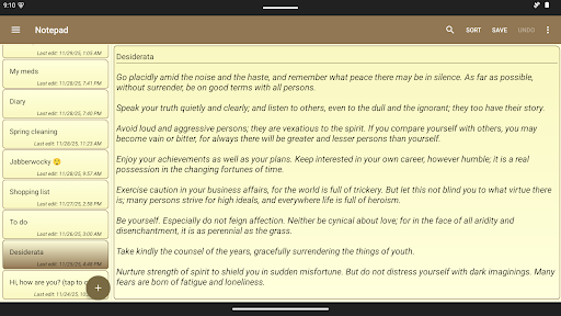 Notepad - simple notes