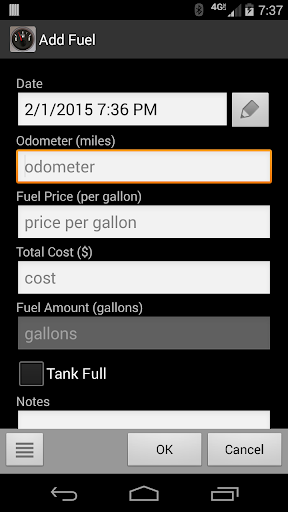 FillUp - Gas Mileage Log