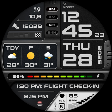 MD339 Digital watch face