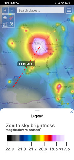 Light pollution map