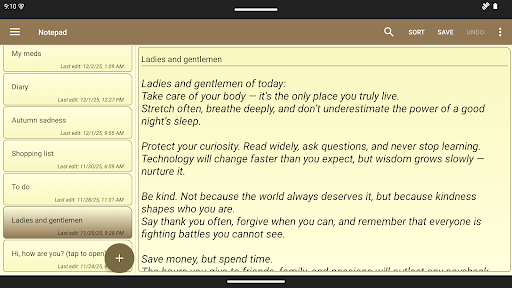 Notepad - simple notes
