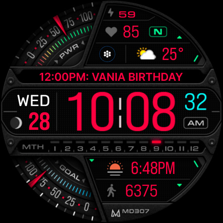 MD307 Digital watch face