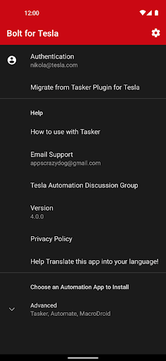 Bolt for Tesla - Tasker Plugin