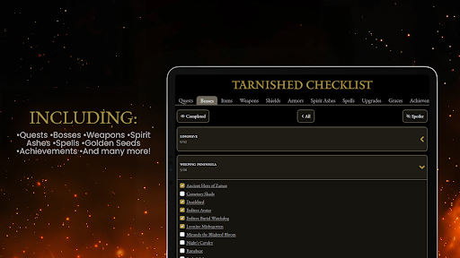 Tarnished Checklist Premium