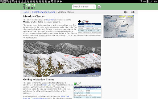 Wasatch Backcountry Skiing Map