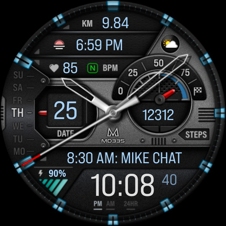 MD335 Hybrid watch face