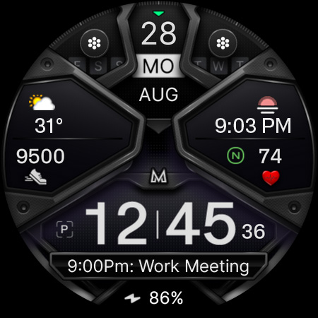 MD326 3D Modern Watch Face