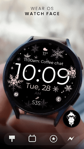 Snowflake rose gold watch face