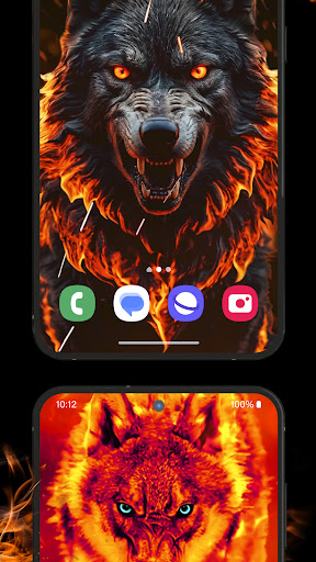 Fire Wallpaper Theme Lone Wolf