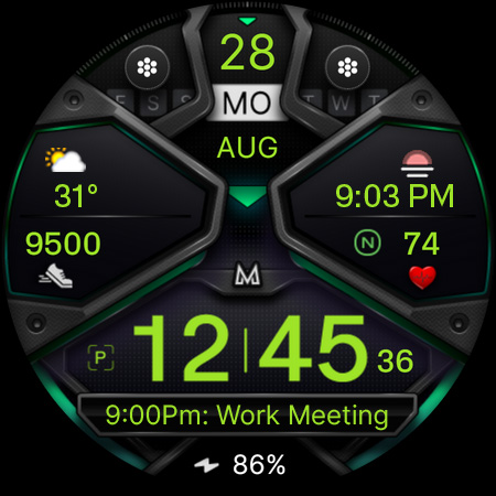 MD326 3D Modern Watch Face