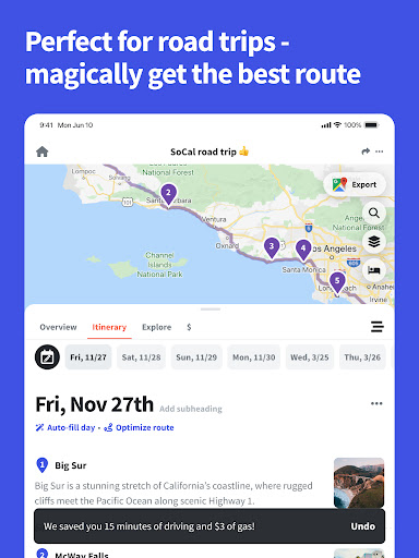 Wanderlog - Trip Planner App