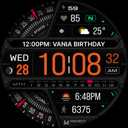 MD307 Digital watch face