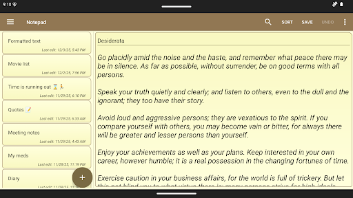 Notepad - simple notes