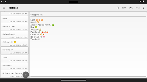 Notepad - simple notes