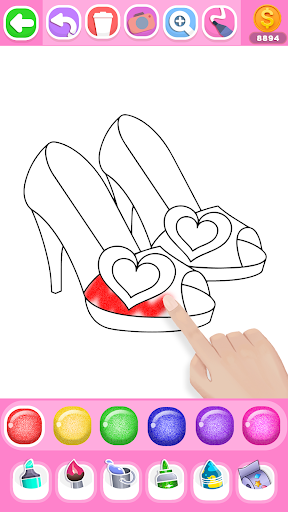 Dress Coloring Game Glitter