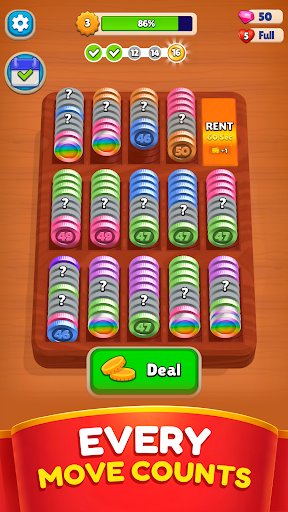 Pocket Sort: Coin Merge Puzzle