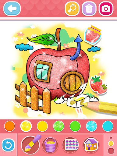 Glitter House coloring for kid