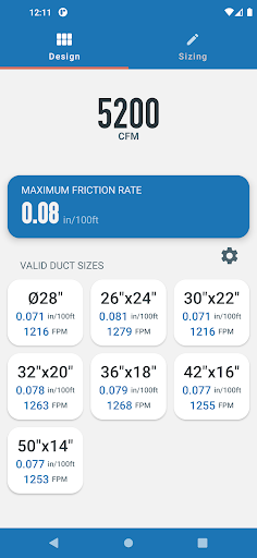 Ductulator - HVAC Duct Sizing