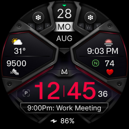 MD326 3D Modern Watch Face