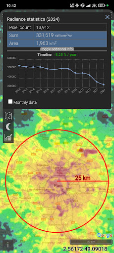 Light pollution map