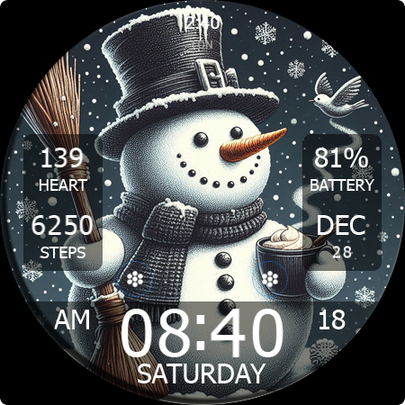Key WF55 Snowman Watch Face