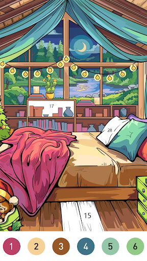 Interior Color by Number Book
