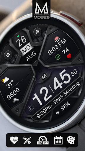 MD326 3D Modern Watch Face