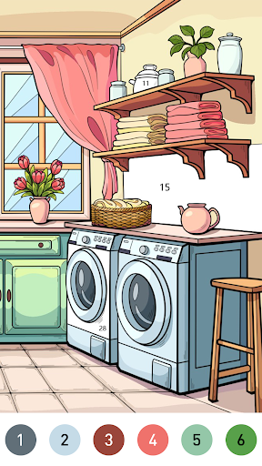 Interior Color by Number Book