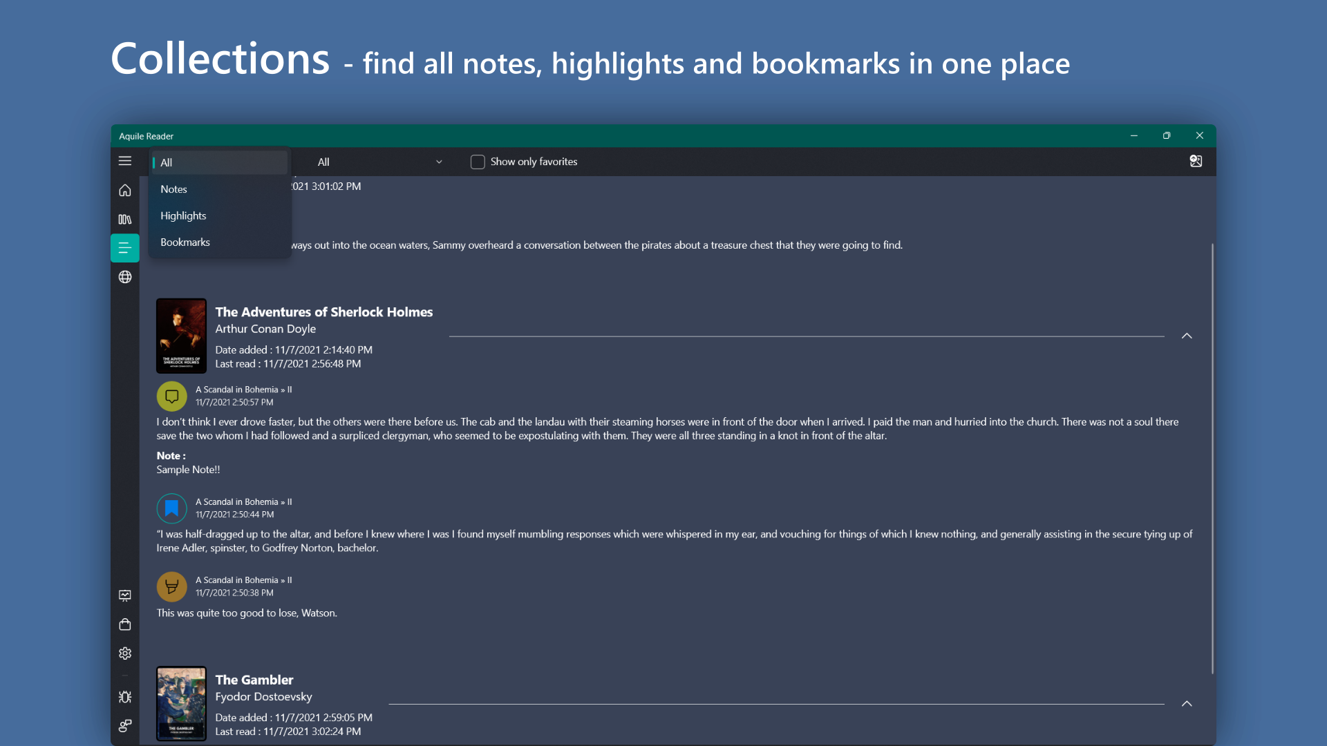 Aquile Reader - Epub Pdf - Modern ebook reader