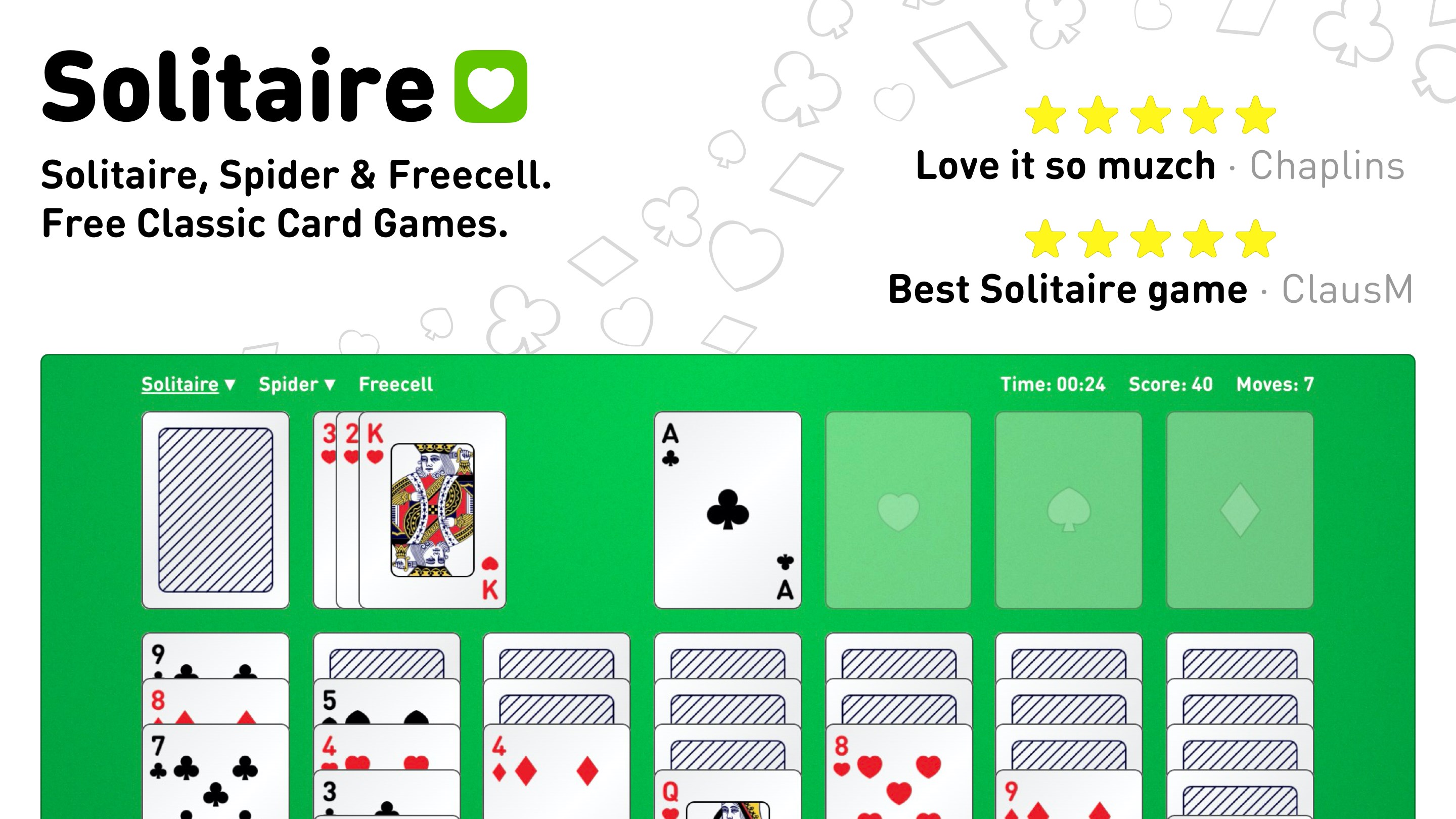 Solitaire · Klondike, Spider and Freecell