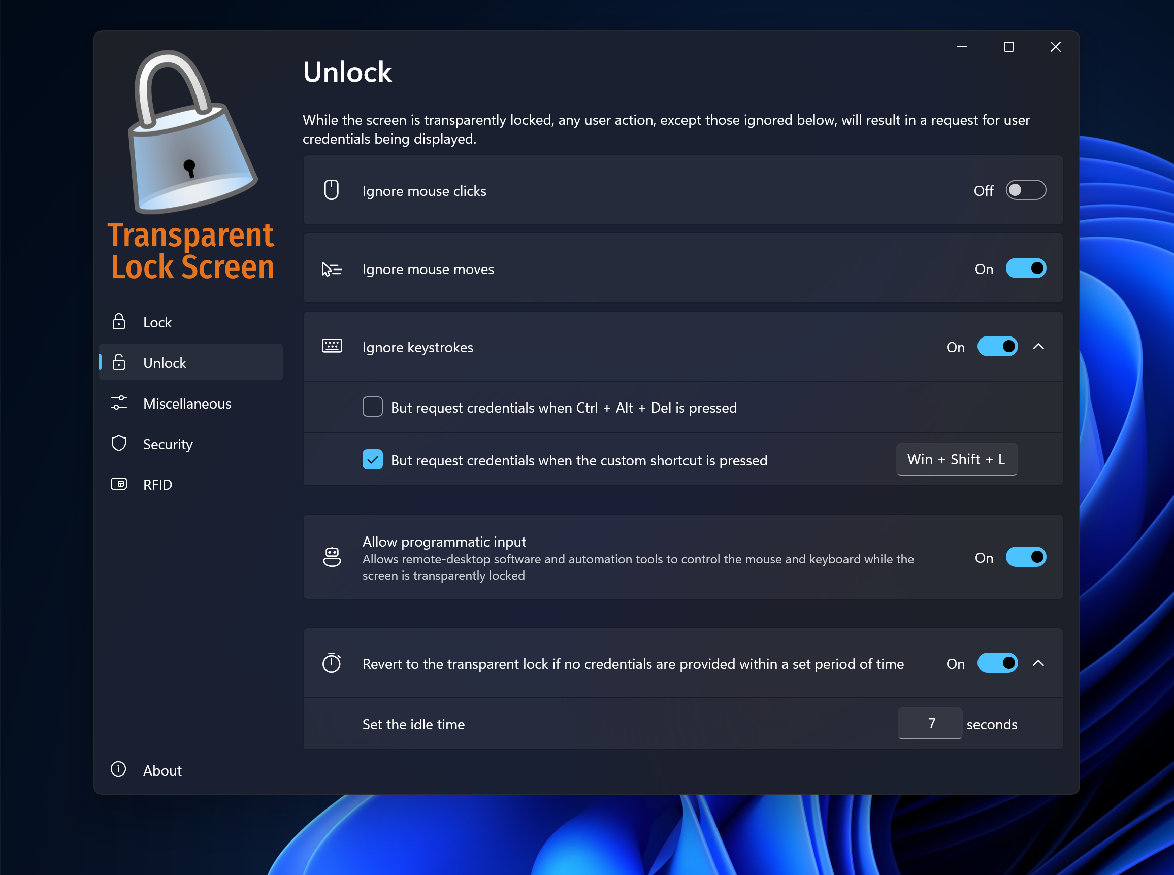 Transparent Lock Screen