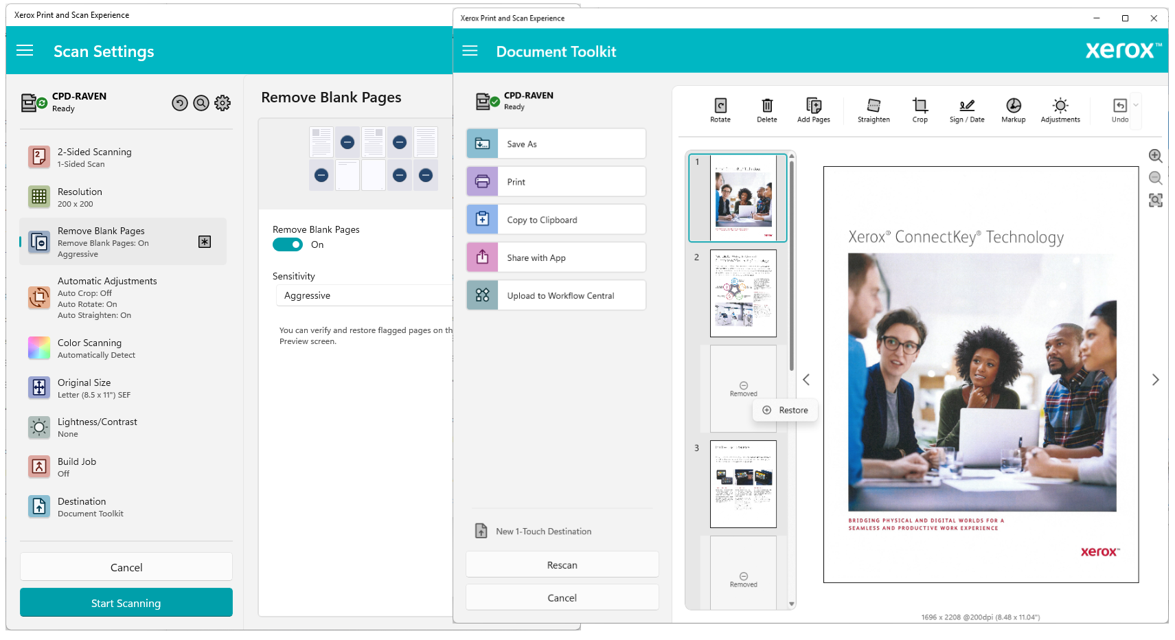 Xerox Print and Scan Experience