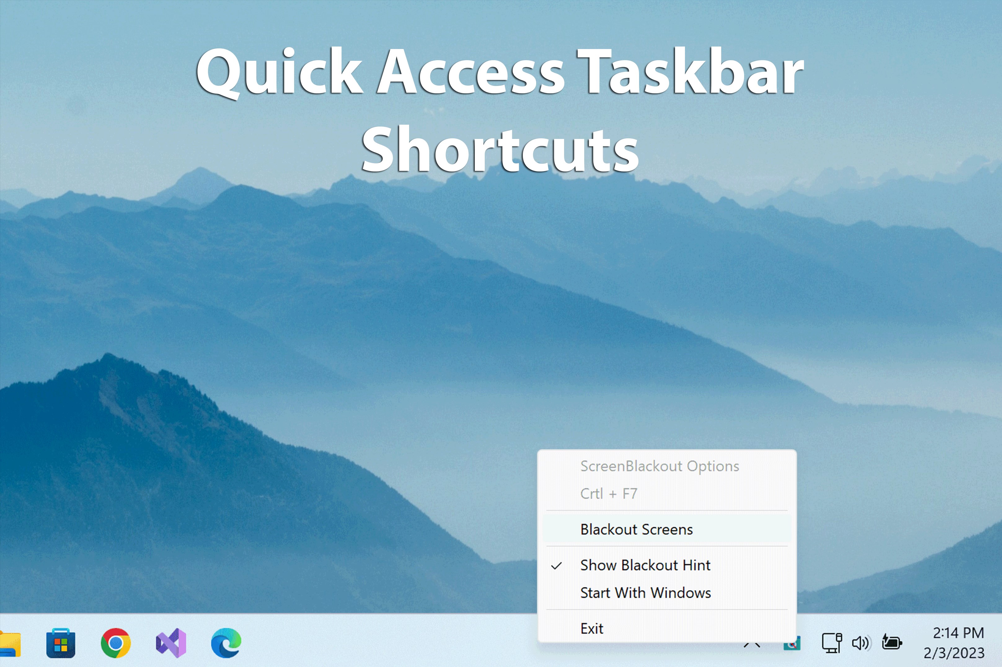 Quick Screen Privacy Blackout