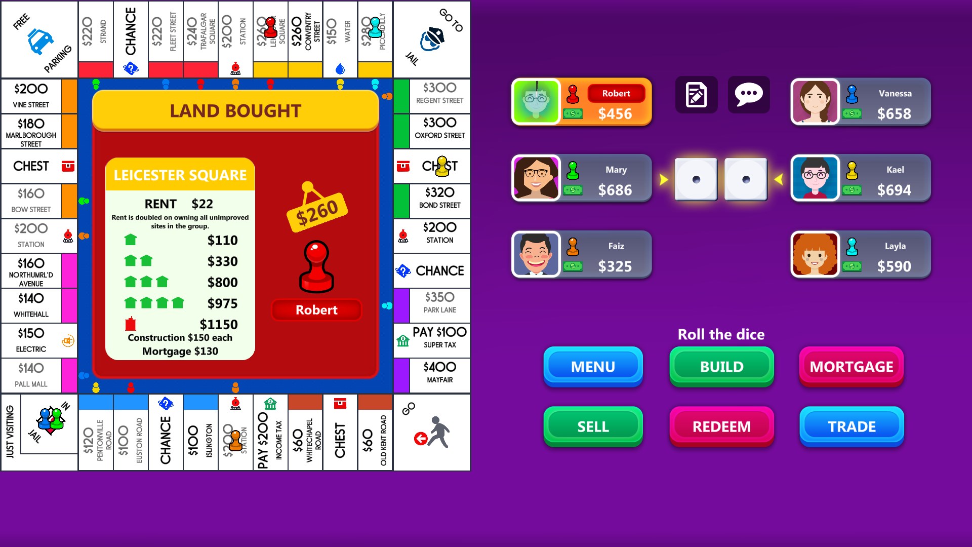 Business Game : Monopolio Real Estate Board Game