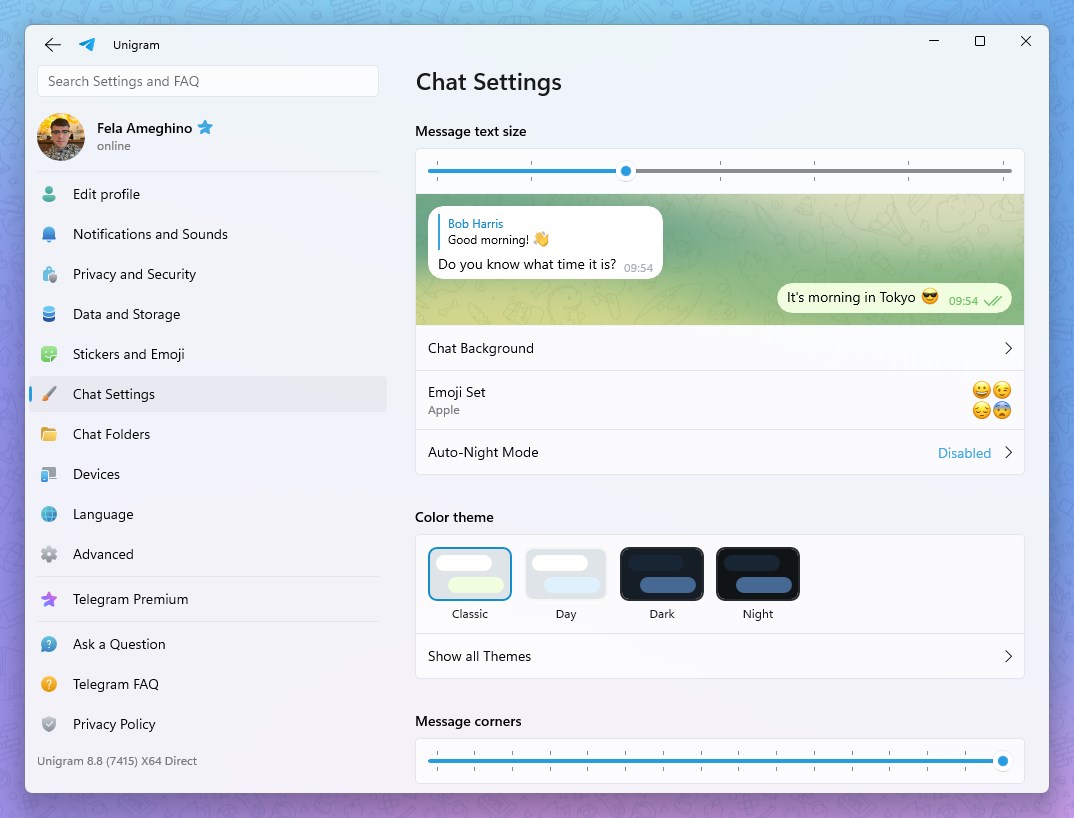 Telegram for Windows (Unigram)