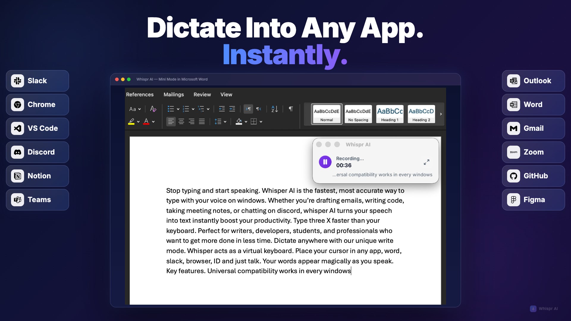 Whispr AI - Voice Typing & Transcription