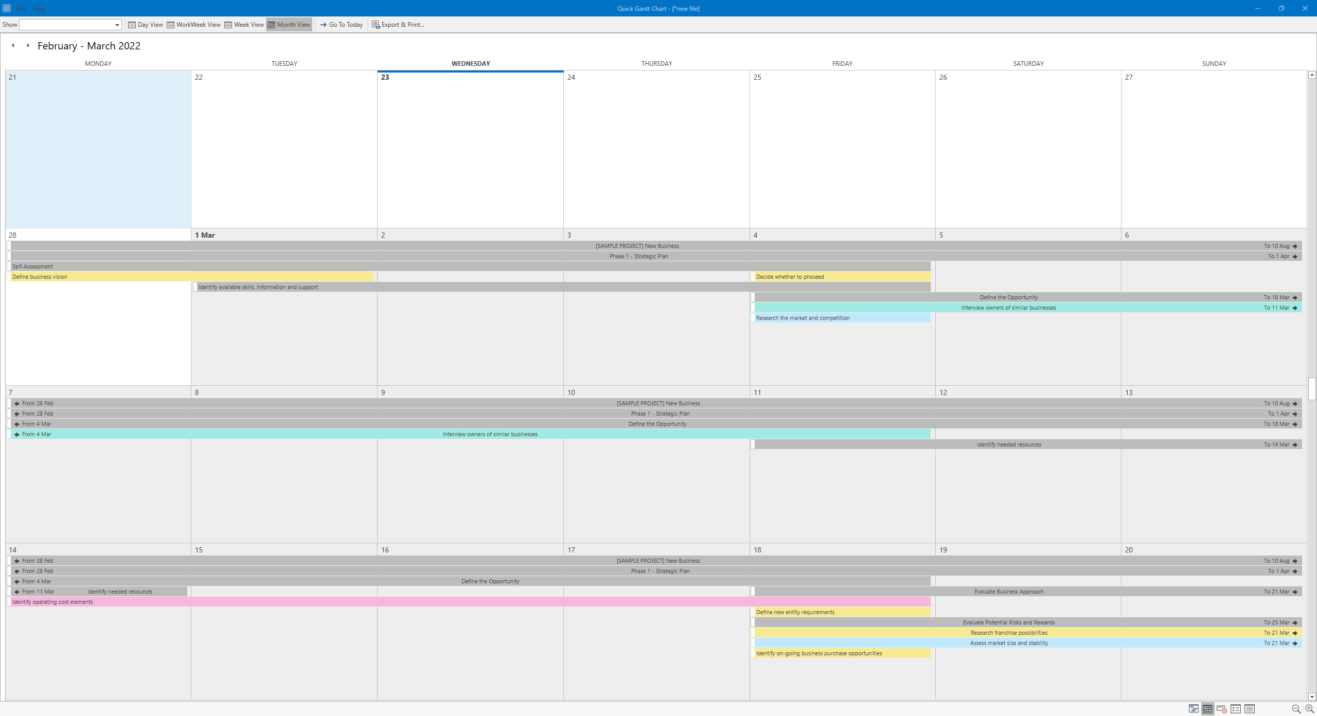 Quick Gantt Chart