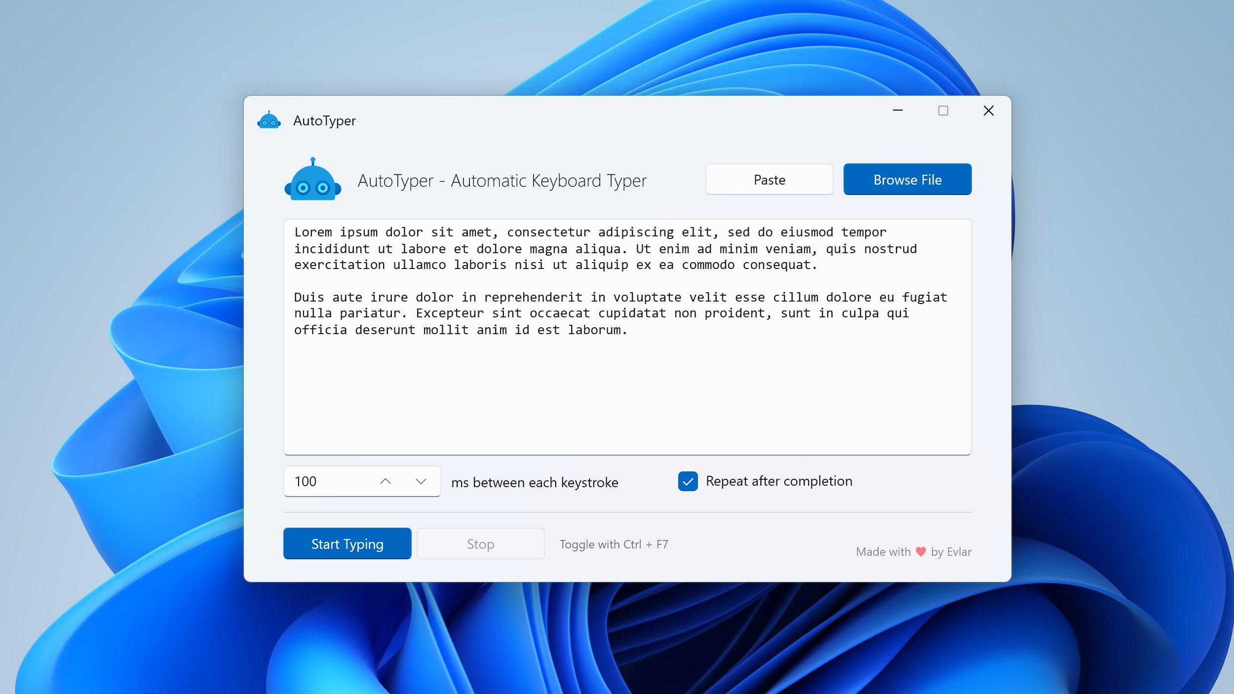 Automatic Keyboard Typer