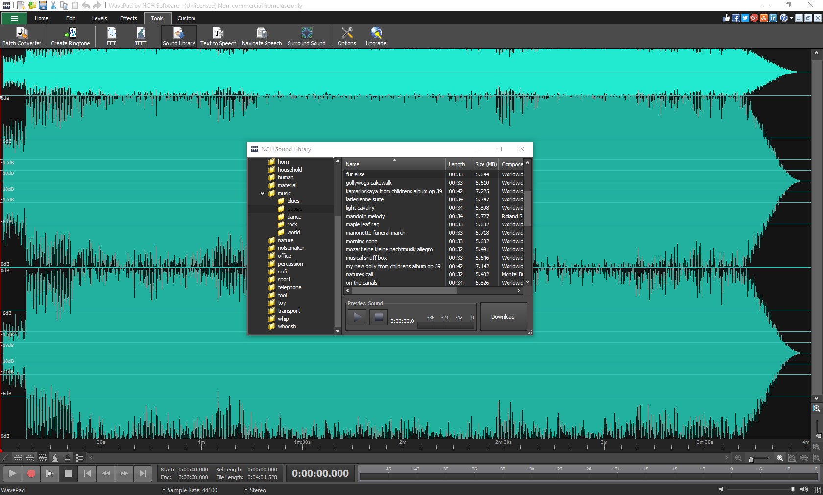 WavePad Audio Editor Software Express Edition