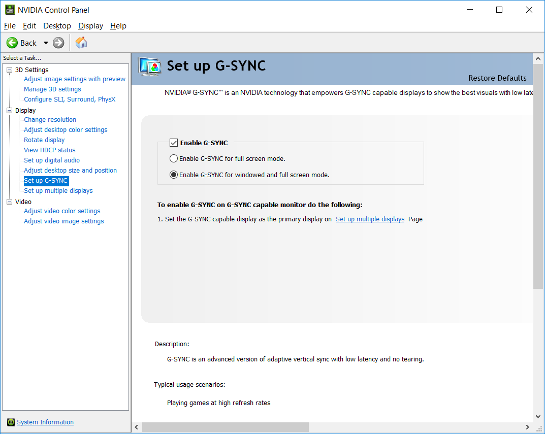 NVIDIA Control Panel