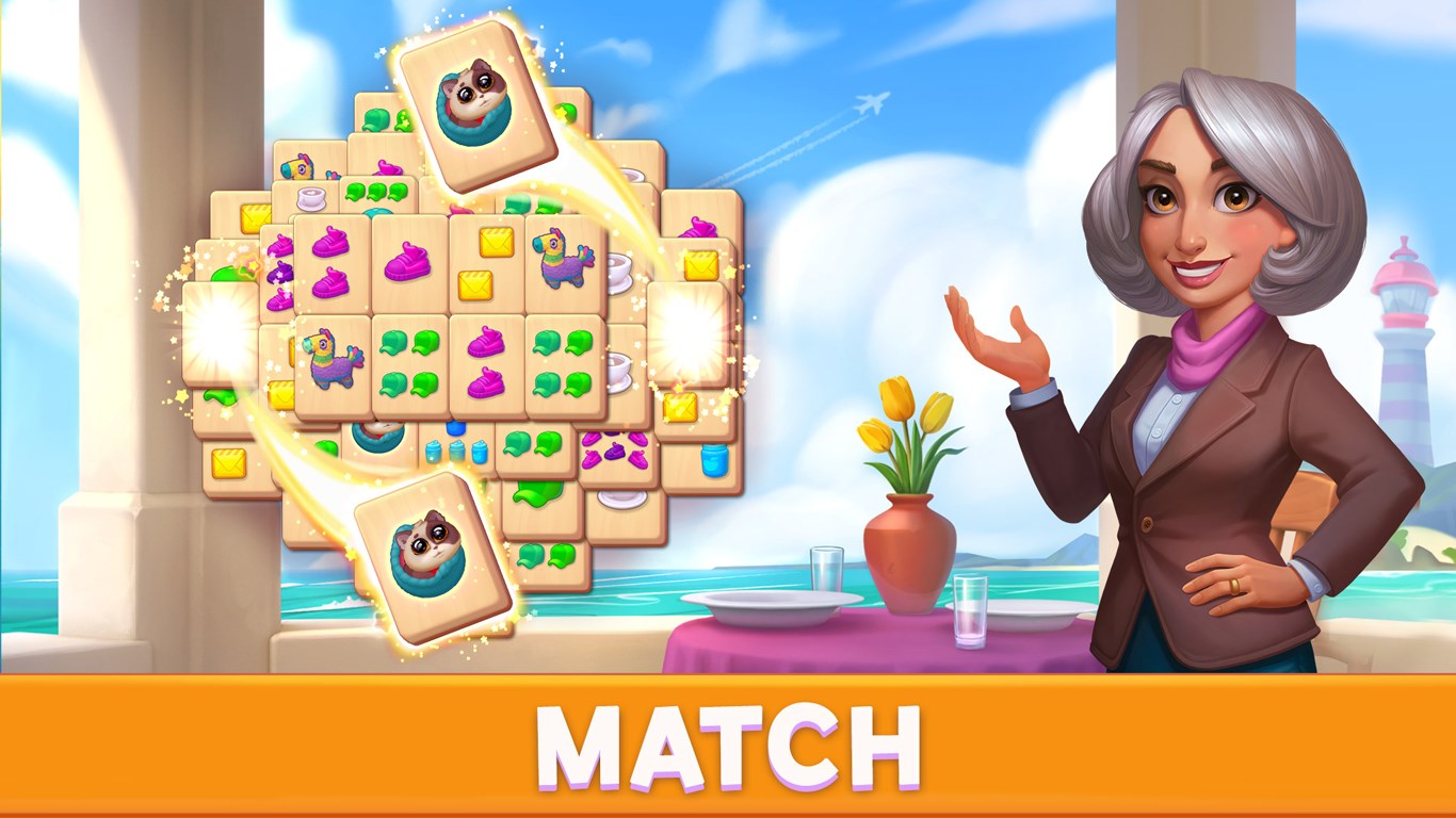 Mary's Mahjong: Renovate the town and Match tiles