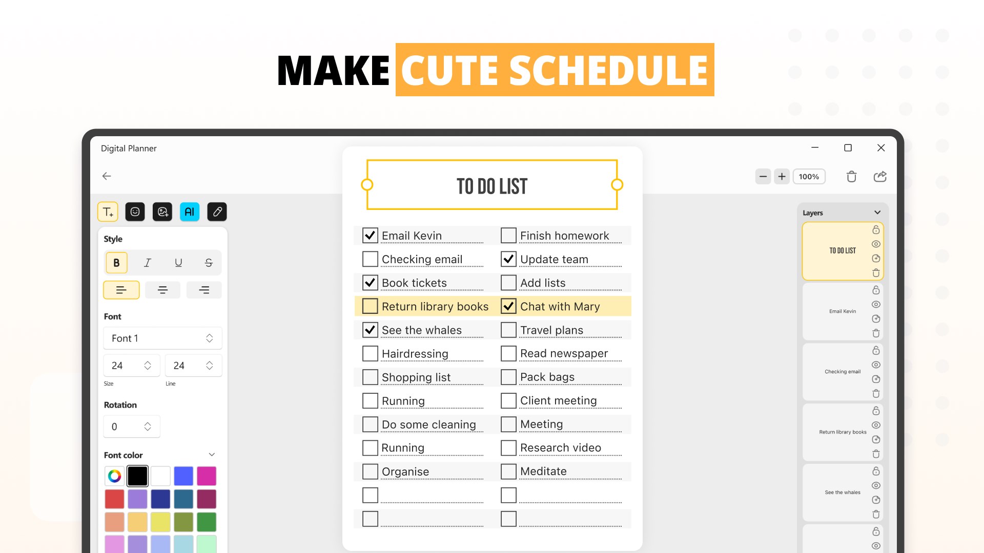 Digital Planner - Creative Agenda & Organizer