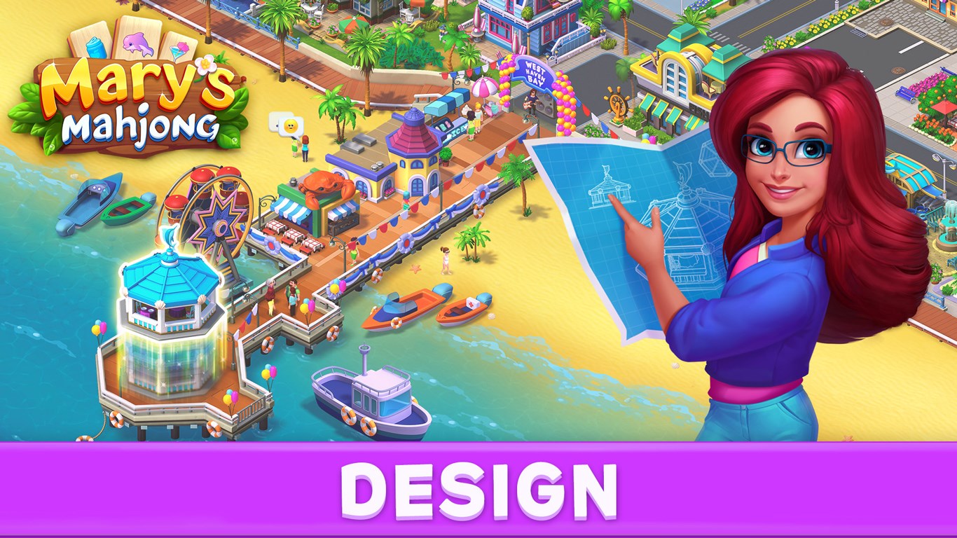 Mary's Mahjong: Renovate the town and Match tiles